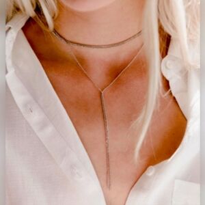 8 Other Reasons Nine Lives Rhodium Choker Lariat Necklace